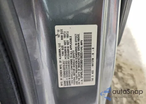 2013 Honda Odyssey Touring z USA, uszkodzony, nr VIN 5FNRL5H9XDB018835